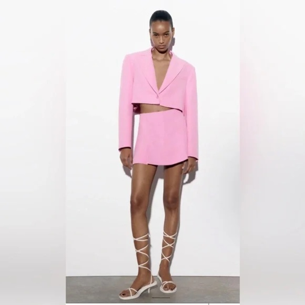 EUC Zara Pink Blazer and Skirt Set